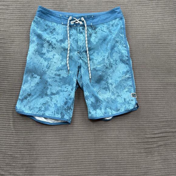 Huk Fishing Short Men 30 Blue Ocean Polyester Performance Breathable Outdoors. - Picture 1 of 8